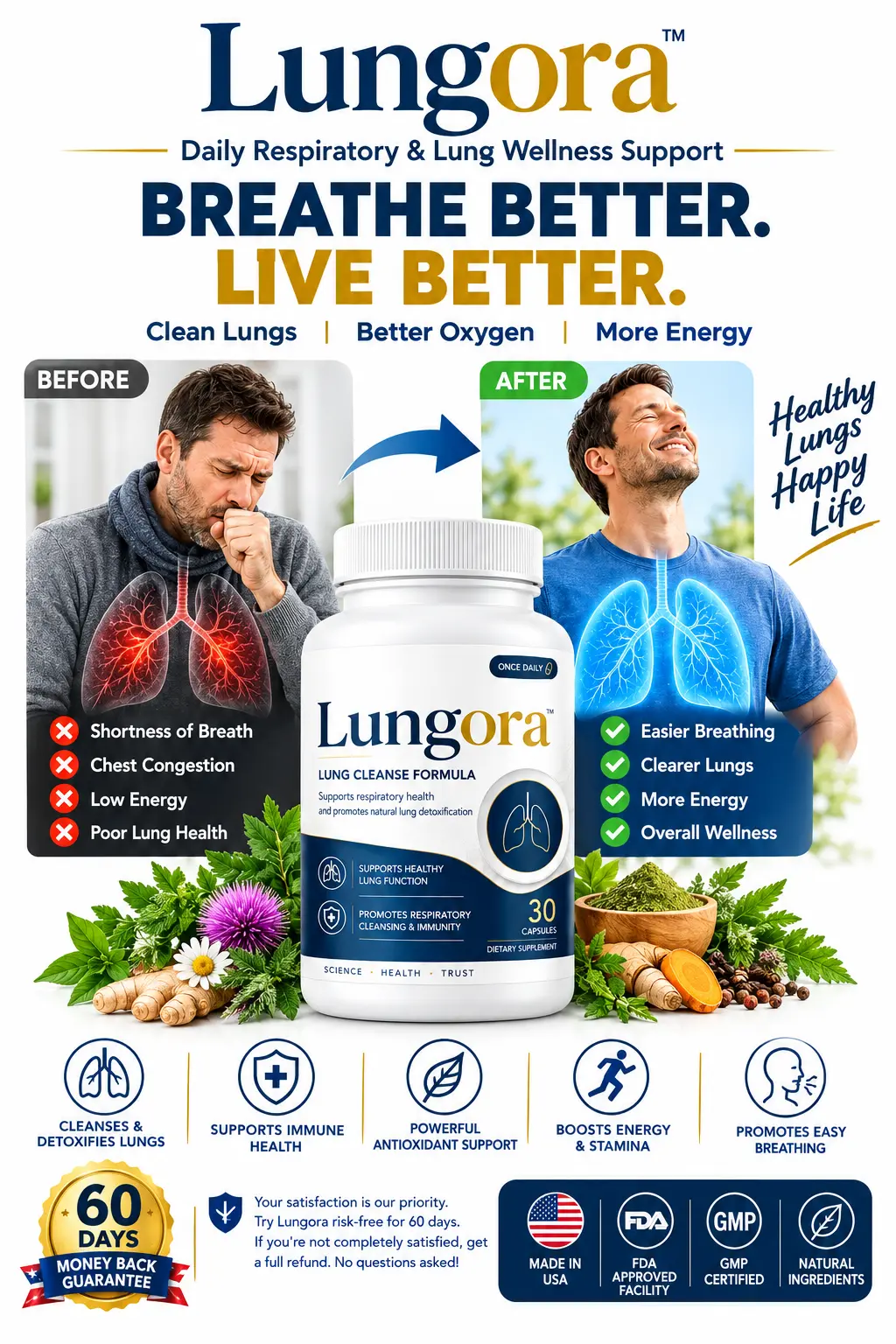 Lungora Daily Respiratory Wellness Supplement